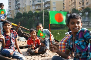 Celebrating independence day in Dhaka, Bangladesh.